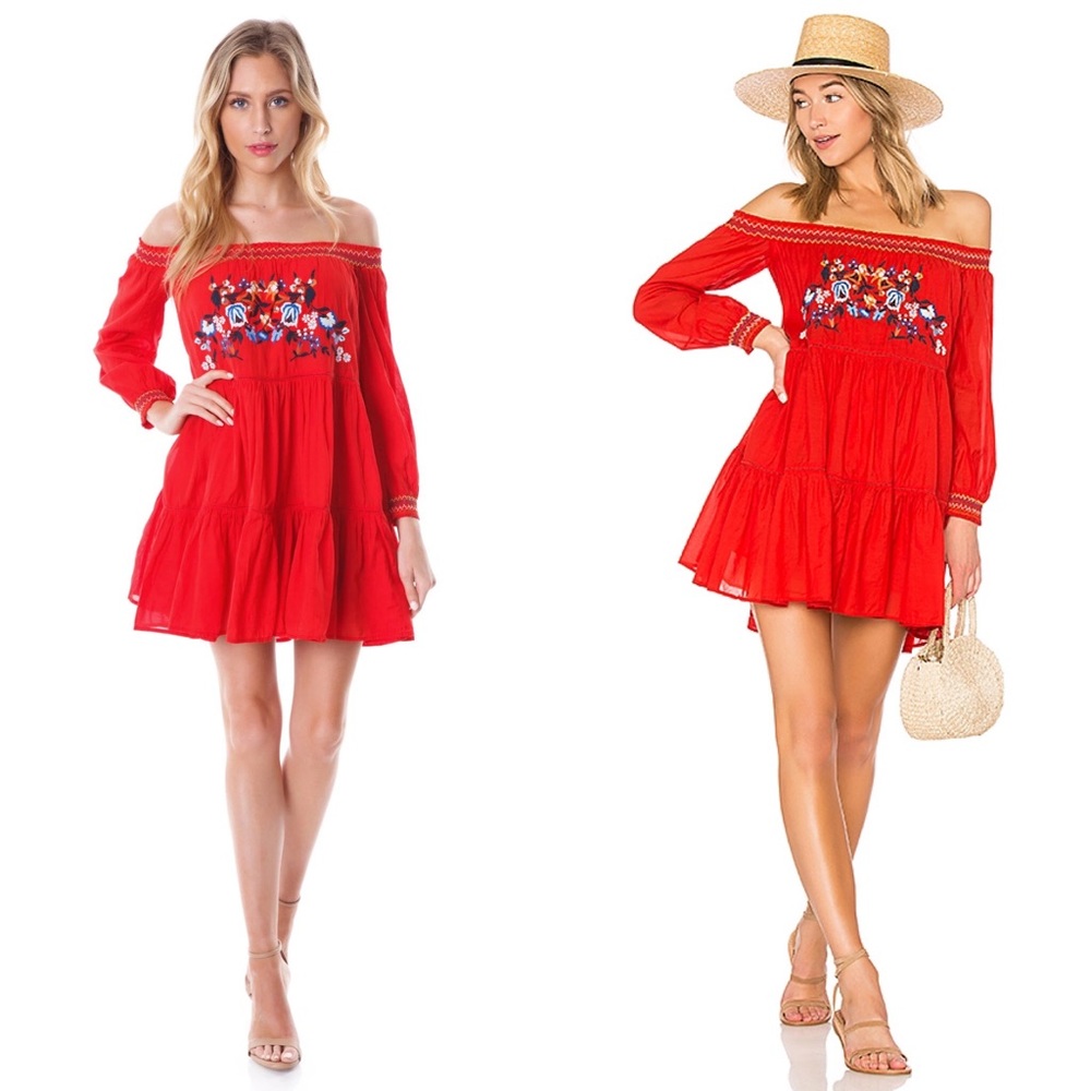 Wear it once FP Sunbeams Embroidered Mini Dress
